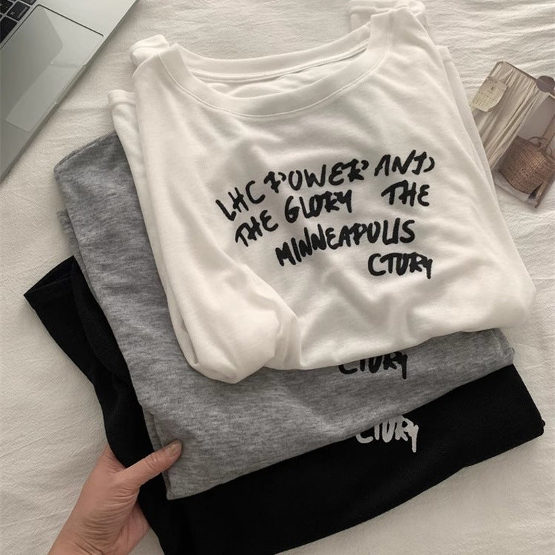 Femme Grafik Langarm-T-Shirt mit verspieltem Druck Heidi-Mode