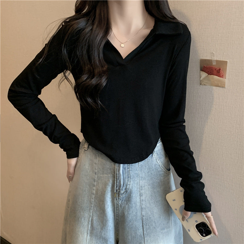 Frauen Langarm Hemd mit Kragen aus weichem Stoff Heidi-Mode