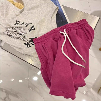 Femme Hoch geschnittene Sportliche Lounge Shorts mit verstellbarem Kordelzug Heidi-Mode