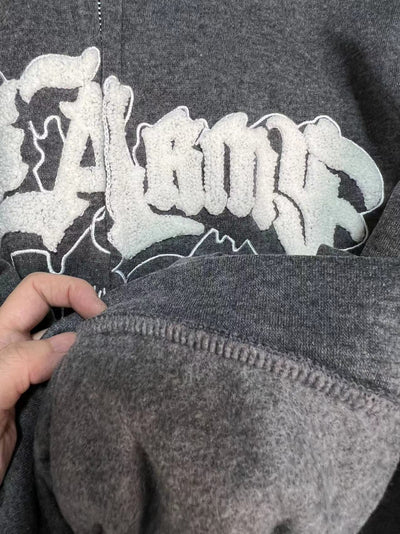 Femme Grafik Zip-Up Hoodie mit einzigartiger Aussage Heidi-Mode