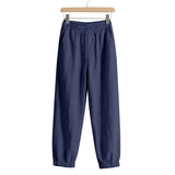 Damen nan relaxed-fit Haremshose aus Leinenmix mit Tunnelzugbund und elastischen Knöchelbündchen Drune in Navyblau