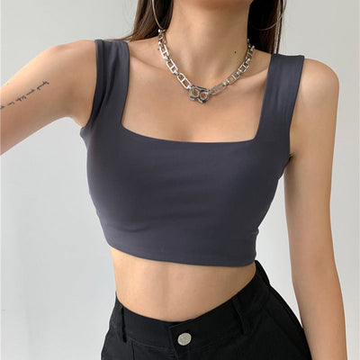Femme Quadrat-Ausschnitt Crop Top Heidi-Mode