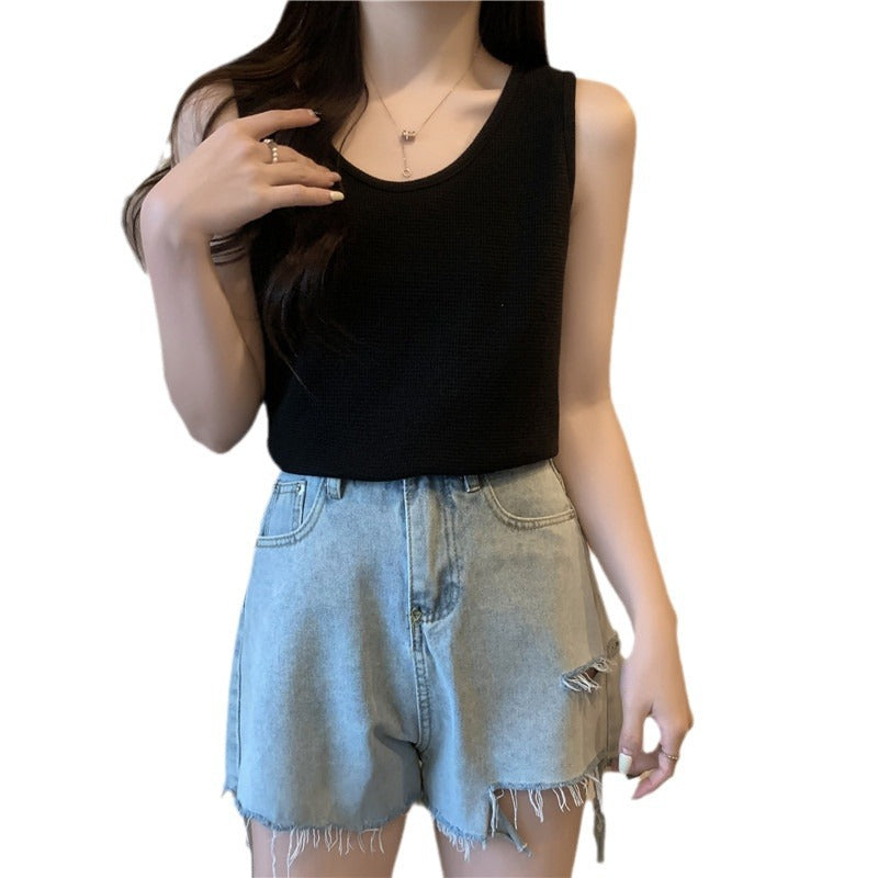 Femme Sleek Cropped Tanktop mit strukturiertem Stoff Heidi-Mode