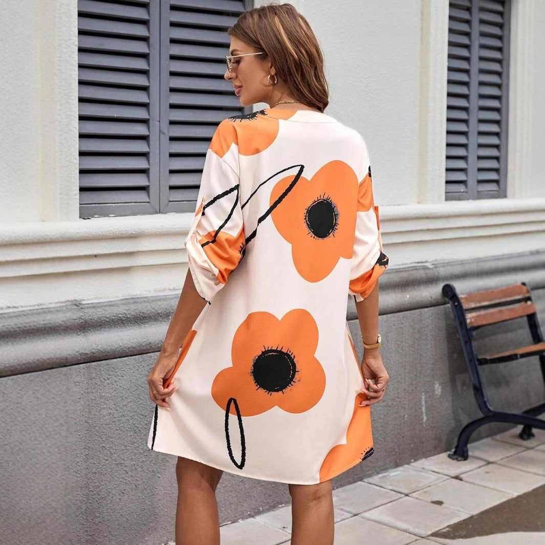 Lisanna - Langärmliges Kleid mit Print