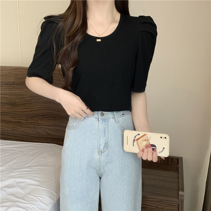 Damen Puffärmel Freizeitoberteil Heidi-Mode