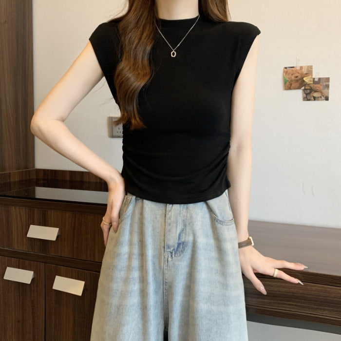 Damen Kurzarm Fitted Top mit Stretchstoff Heidi-Mode