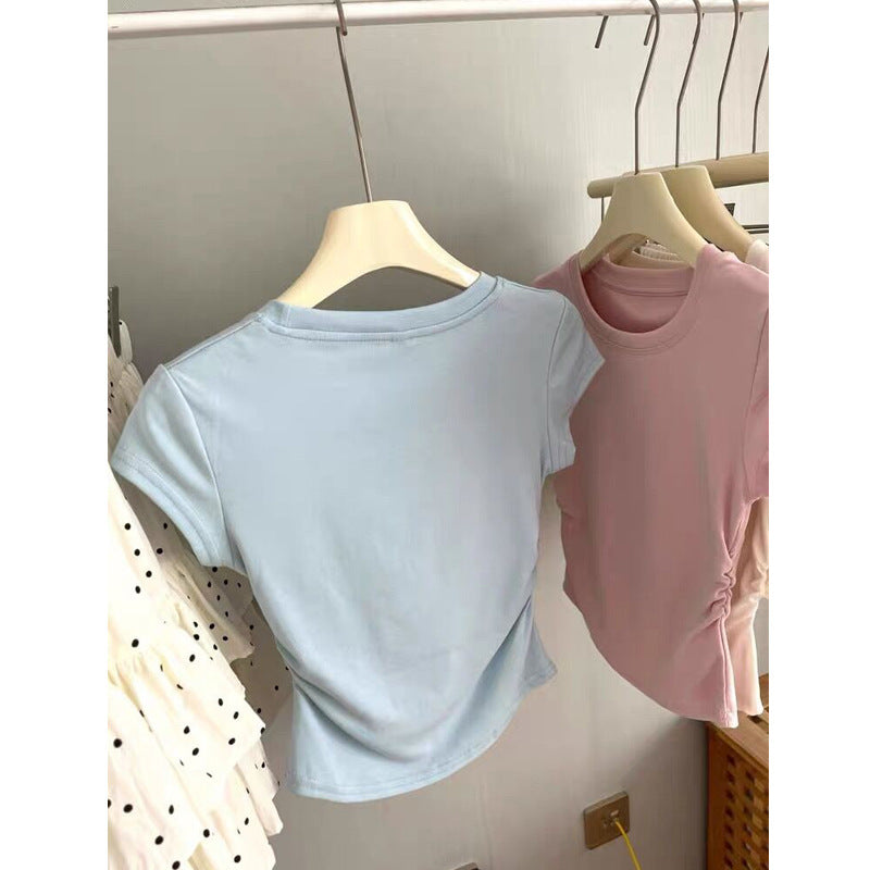 Femme Kurzarm Raffung T-Shirt Heidi-Mode