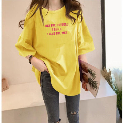 Femme Grafik Übergroße Statement T-Shirt Heidi-Mode