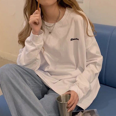 Femme Oversized Graphic Langarm T-Shirt Heidi-Mode