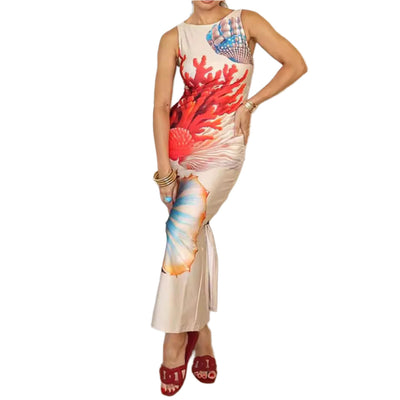 Fabiana - Maxikleid im tropischen Schalen-Design