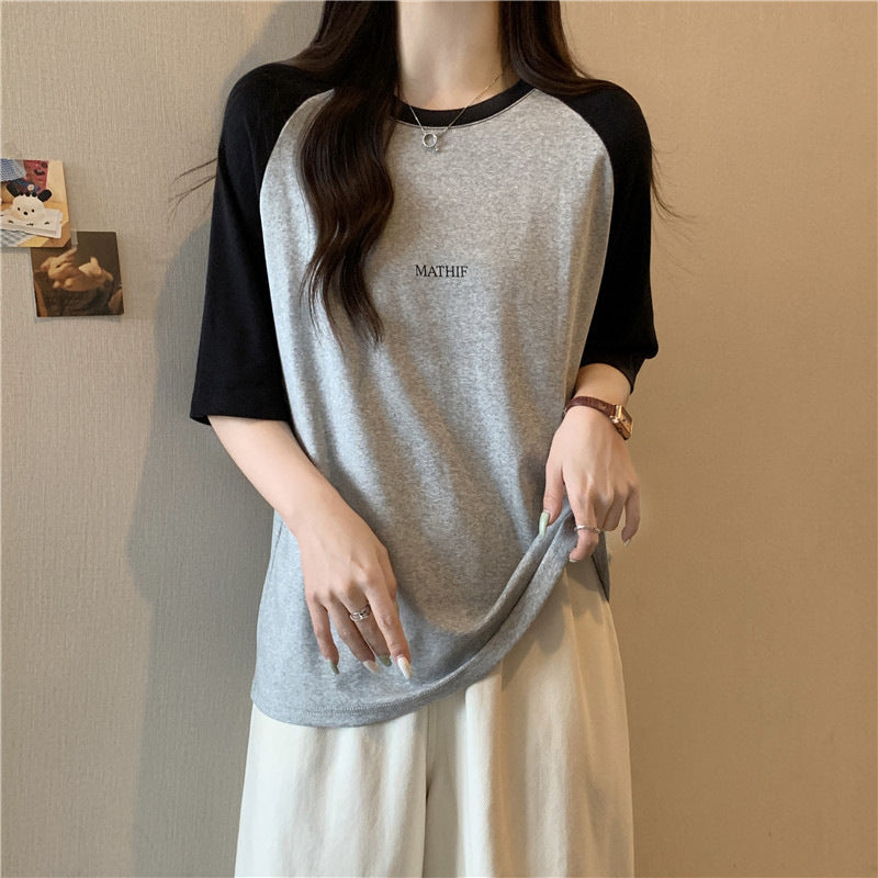 Femme Grafik Raglanärmeln T-Shirt Heidi-Mode