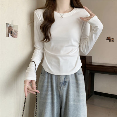 Femme Langarm Fitted Top für stilvolles Layering Heidi-Mode