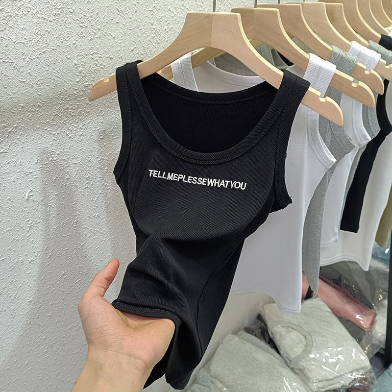 Femme Ripptext-Grafik-Ärmelloses Top Heidi-Mode