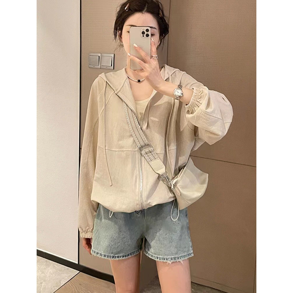 Femme Leichtgewicht Zip-Up Hoodie mit elastischen Bündchen Heidi-Mode