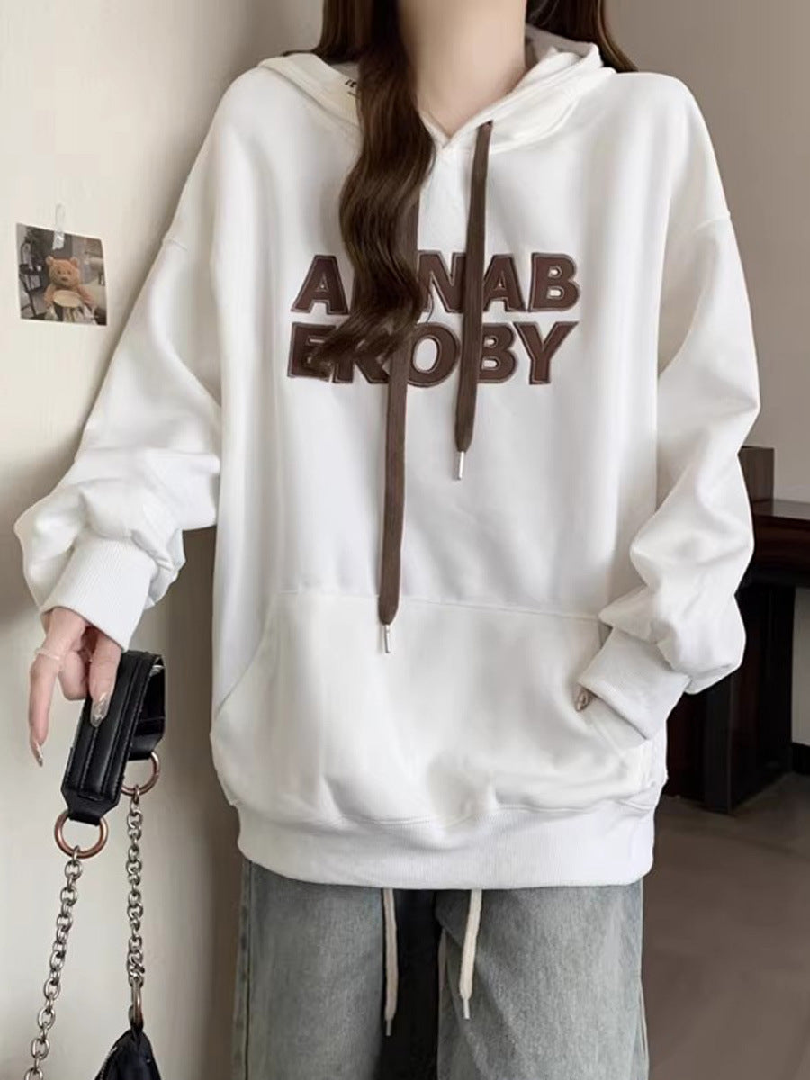 Femme Grafik Hoodie mit verziertem Kordelzug Heidi-Mode