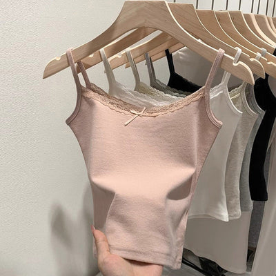 Femme Spitze-besetztes Trägertop Heidi-Mode 1747902405