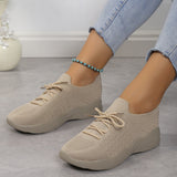 Damen nan gestrickte Slip-On Sneaker mit Memory-Fußbett und rutschfester Wellenlaufsohle Drune in Khaki