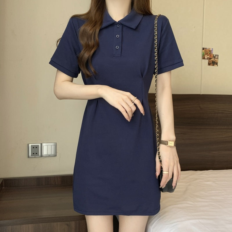 Femme Polo Kleid mit klassischen Knopfdetails Heidi-Mode