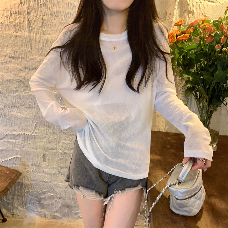 Femme Leichtgewicht Langarm Freizeit Oberteil Heidi-Mode