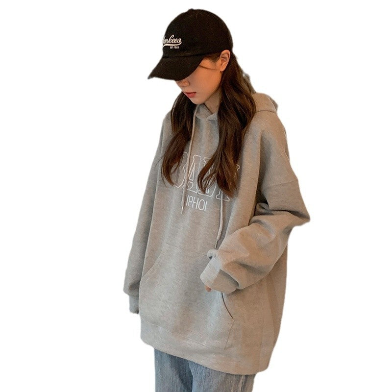 Damen Oversized Grafik Hoodie mit Fronttasche Heidi-Mode