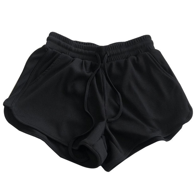 Femme Hochbundige Waffelstrick Lounge Shorts Heidi-Mode