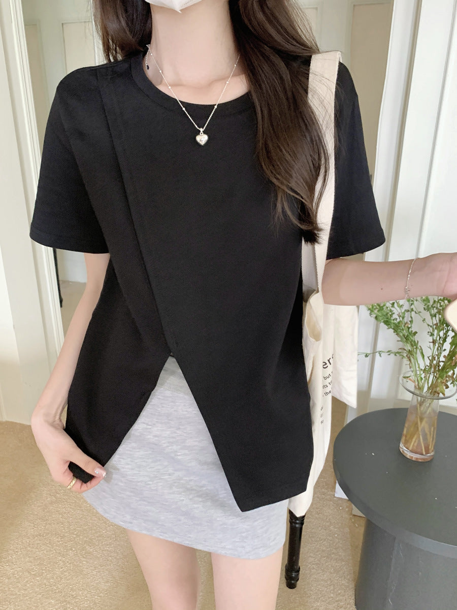 Femme Moderner gespalten Saum Top Heidi-Mode