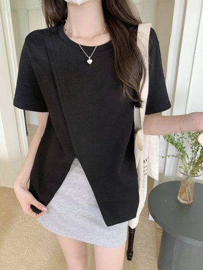 Femme Moderner gespalten Saum Top Heidi-Mode