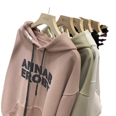 Damen Oversized Grafik Kapuzenpullover mit Frontdruck-Detail Heidi-Mode