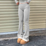 Damen Loungehose im eleganten Flared-Look mit weichem Futter Drune in Grau