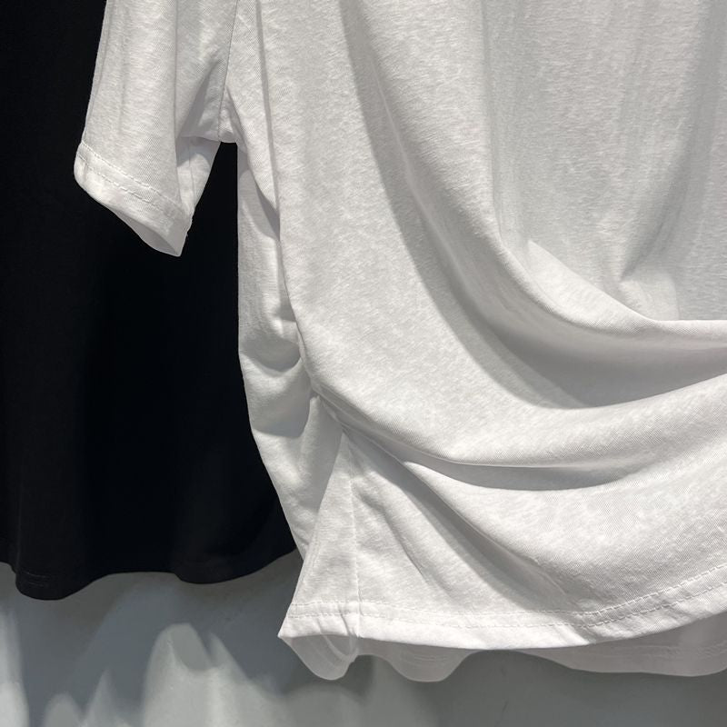 Damen Relaxed Fit V-Ausschnitt Kurzarm T-Shirt Heidi-Mode