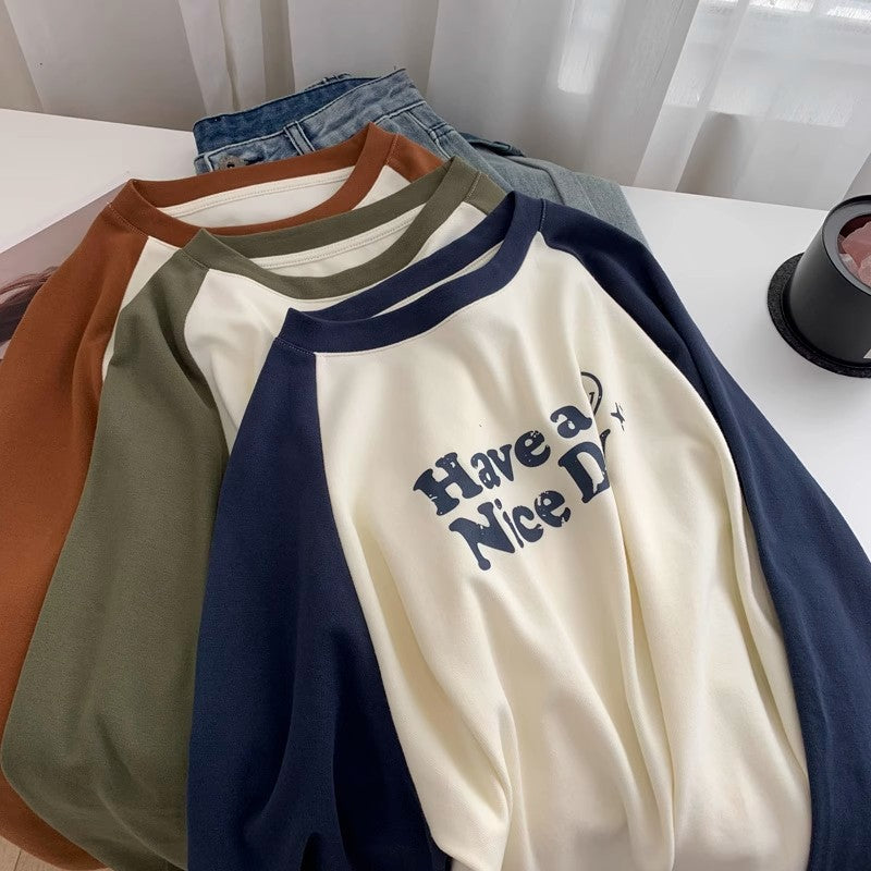 Femme Grafik Langarm-T-Shirt mit Fröhlichem Print Heidi-Mode