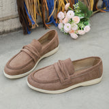 Damen nan elegante Wildlederoptik-Loafer mit gepolstertem Komfortfußbett Drune in Khaki