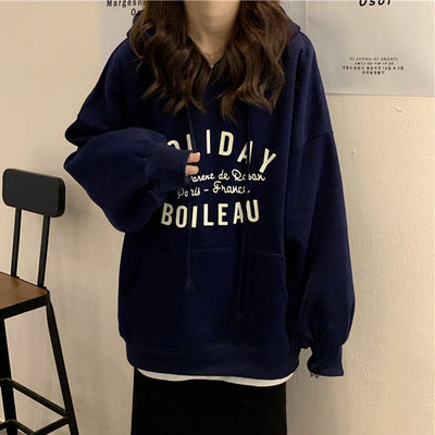 Femme Oversized Graphic Hoodie mit Bequemem Taschenfach Heidi-Mode