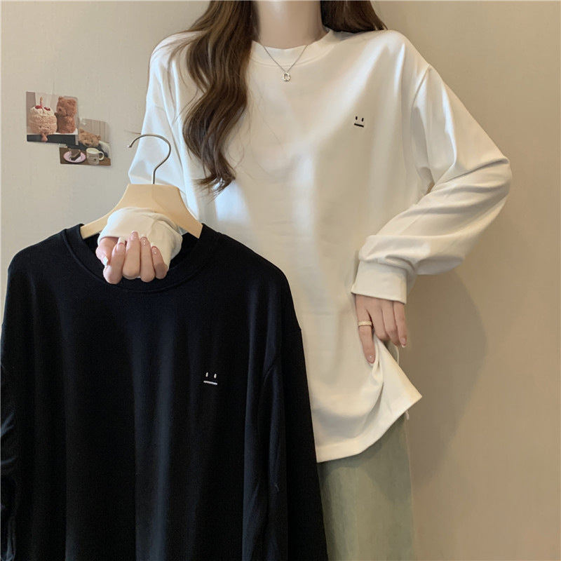 Damen Relaxed Fit Langarm-T-Shirt mit einzigartigem grafischem Detail Heidi-Mode