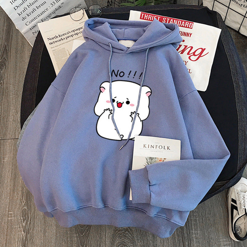 Femme Grafik Kapuzenpullover mit verspieltem Bärendesign Heidi-Mode