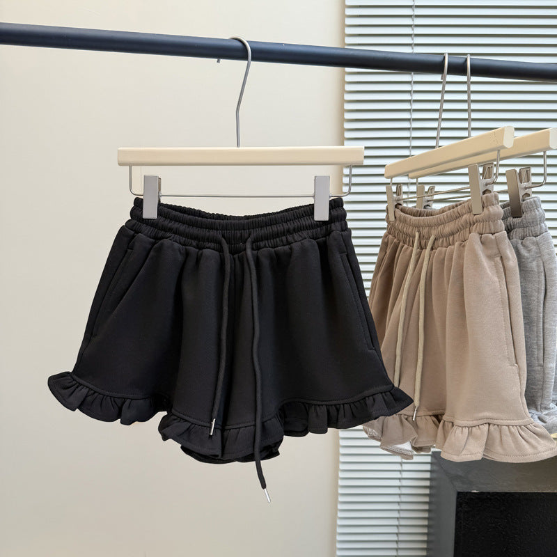 Femme Rüschensaum Lounge Shorts Heidi-Mode