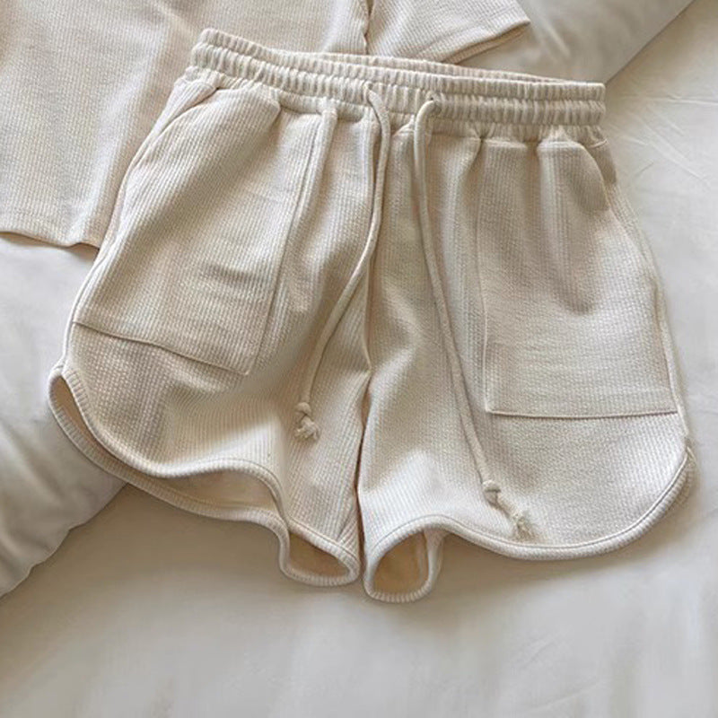 Femme Leichtgewicht Waffelstrick Lounge Shorts Heidi-Mode