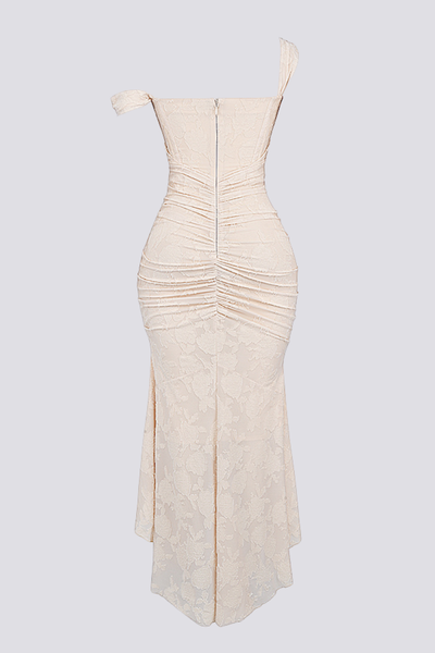 Elegantes Maxikleid | Korsett-Design & Raffung | Feminine Raffinesse