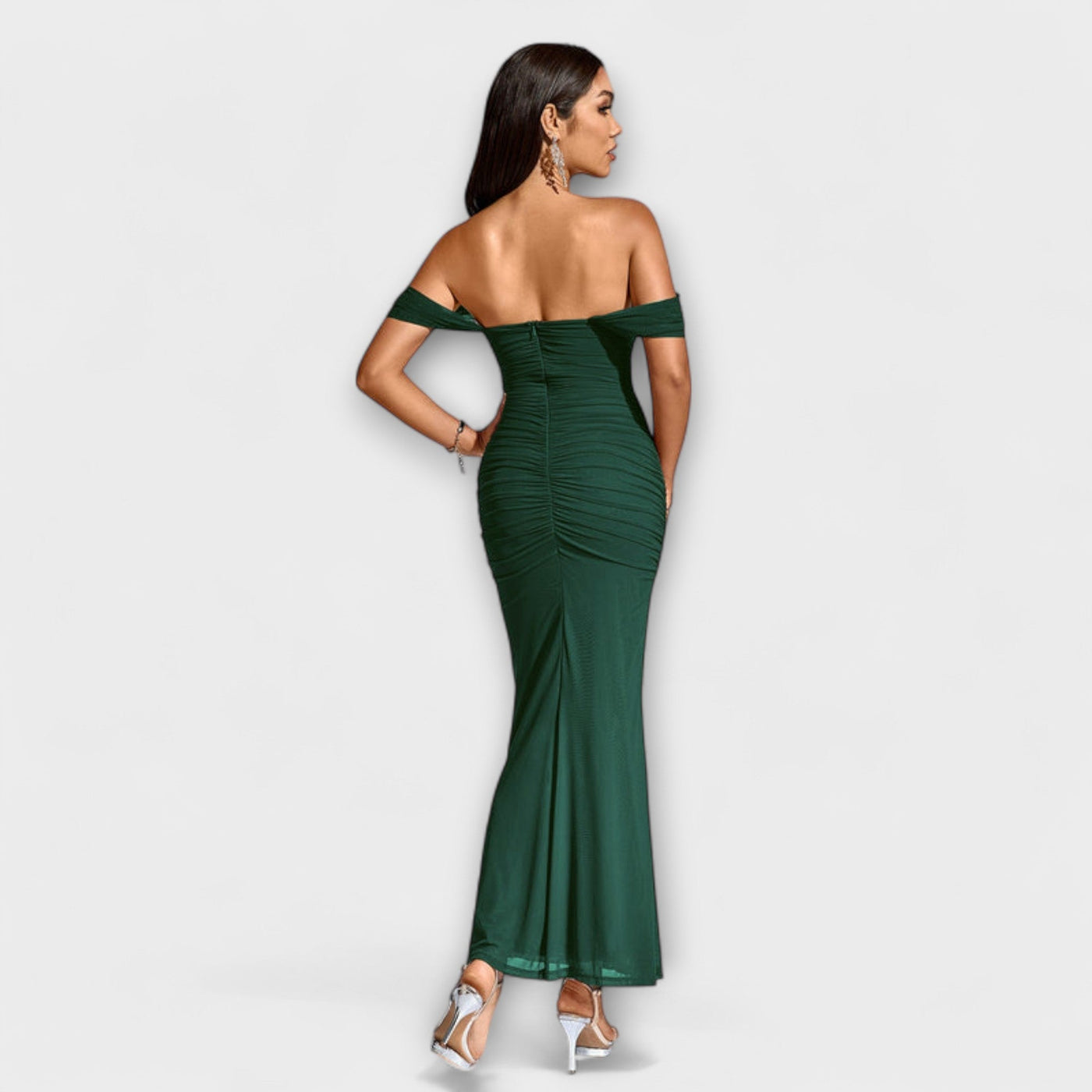 Ione - Off-Shoulder Raffung Bodycon Kleid