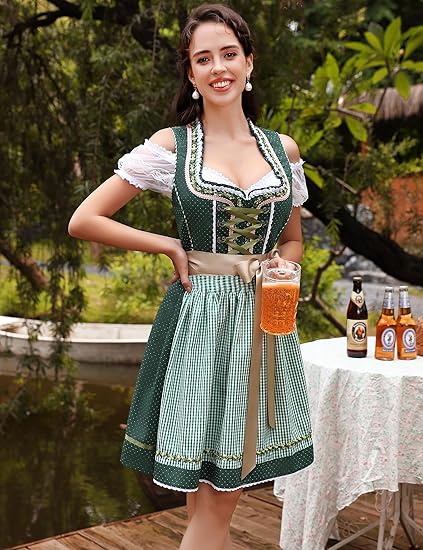 3-teiliges Dirndlset mit Schürze & Bluse – Oktoberfest | Traditionelles Trachtenkleid für festliche Anlässe