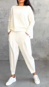 Trendy Casual Damen Kleidung Set - Brooklyn in Weiß