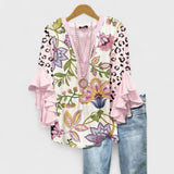 Kay - Stilvolles Oberteil für Damen mit Blumenmustern in Rosa