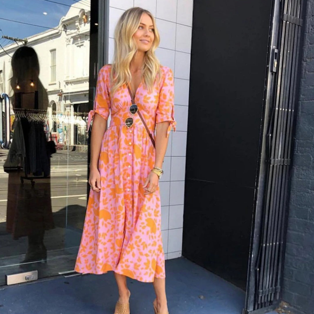 Cacilie - Modisches Kleid Mit Viertelärmeln