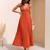 Vania - Elegantes und fließendes Damenkleid in Orange