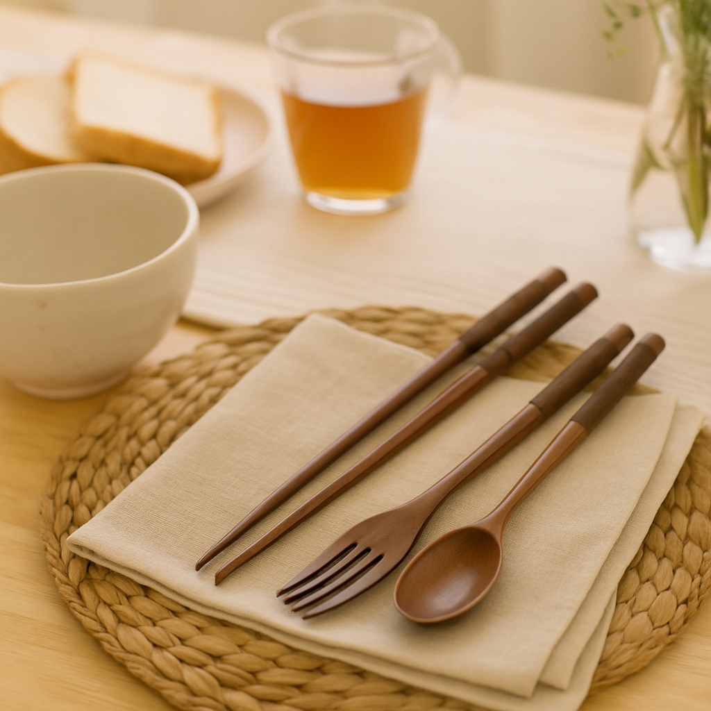 Orvanna | 3-teiliges handgefertigtes Esszimmerset aus Holz