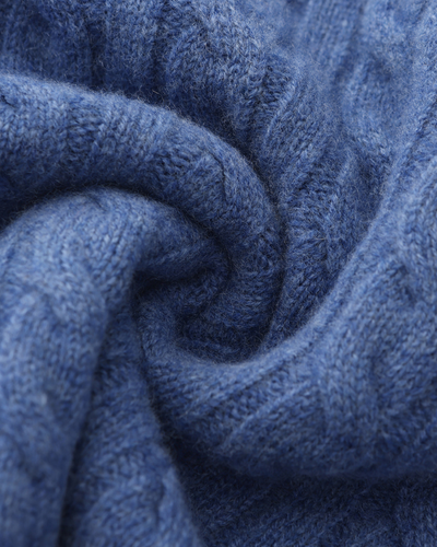 Damian | Blau Zopfmuster-Pullover & Wildleder-Loafer 2-teiliges Passendes Outfit