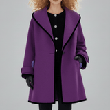 Oversized Mantel Mit Weitem Revers - Lillian in Lila