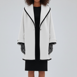 Oversized Mantel Mit Weitem Revers - Lillian in Weiß
