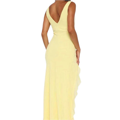Catleya - V-Ausschnitt elegante Passform Maxikleid