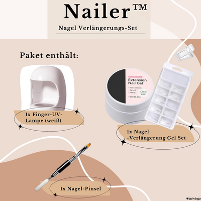 Nailer™ – Hartgel-Nagelverlängerungs-Set | Inklusive UV-Lampe!